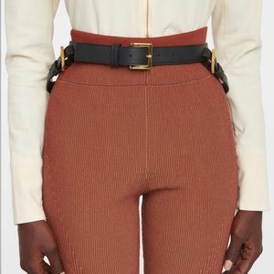 JACQUEMUS Black La Ceinture Baudrier Leather Harness Belt